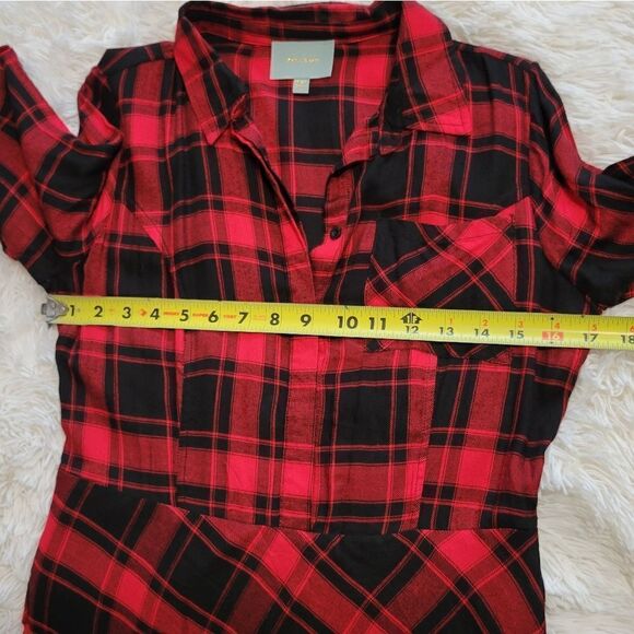 Skies are blue plaid dress Red And Black Sz Small - Picture 9 of 9